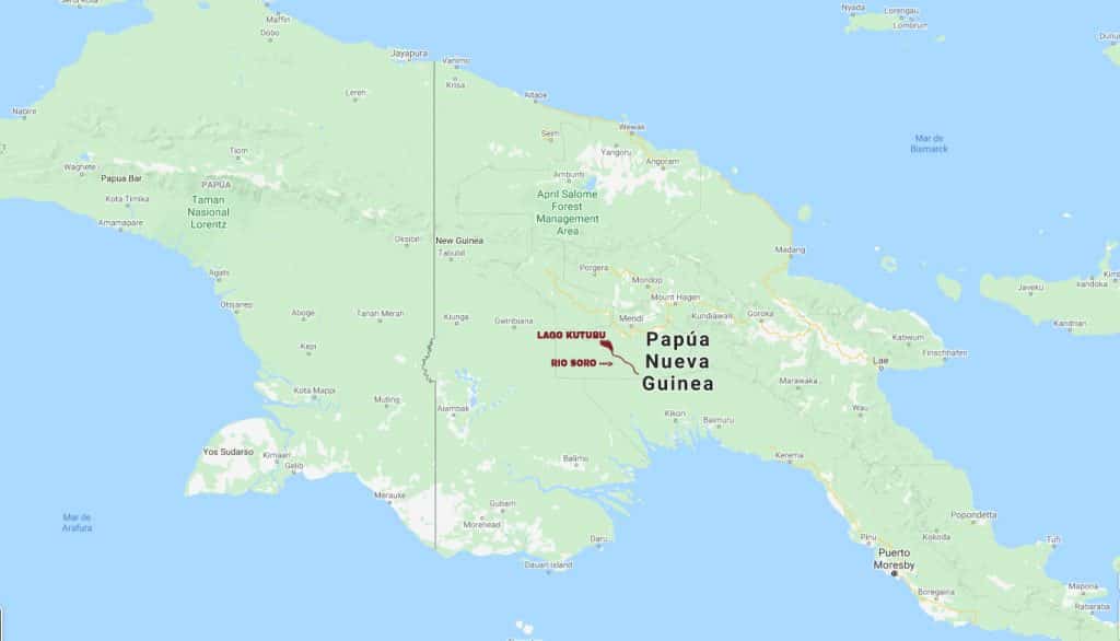 DISTRIBUCION DE MELANOTAENIA LACUSTRIS EN PAPUA NUEVA GUINEA