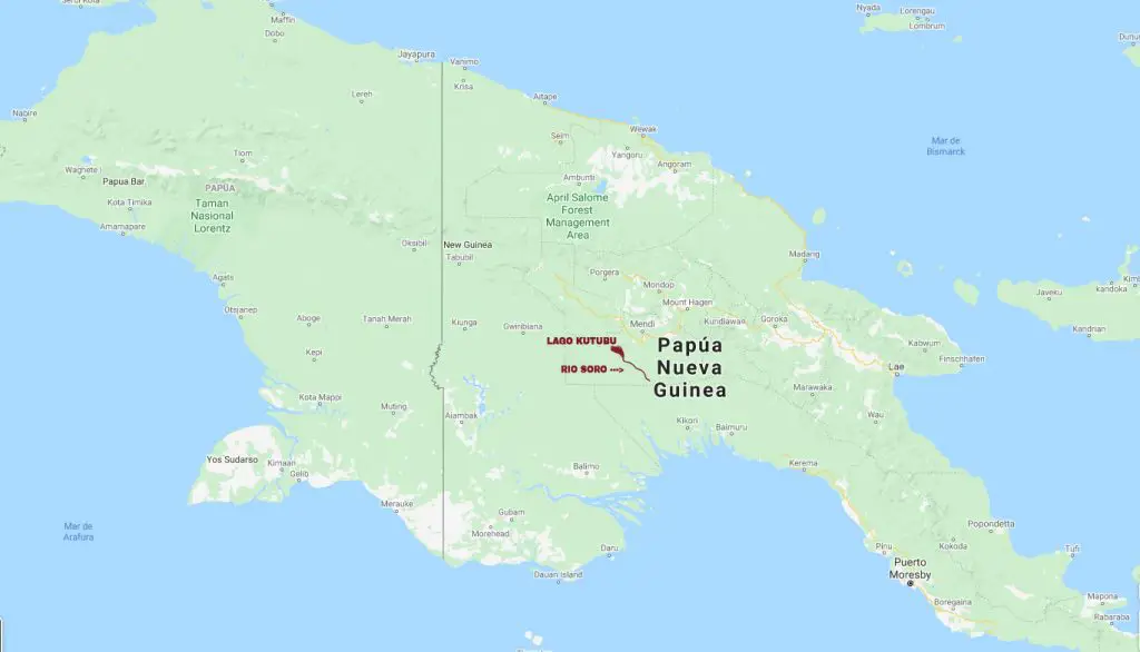 DISTRIBUCION DE MELANOTAENIA LACUSTRIS EN PAPUA NUEVA GUINEA