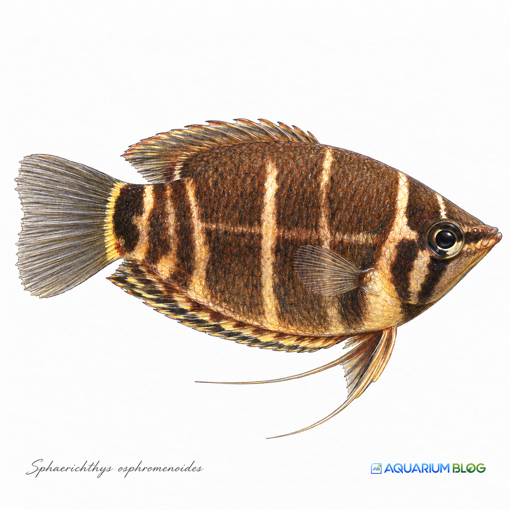 Sphaerichthys osphromenoides. Gourami chocolate macho