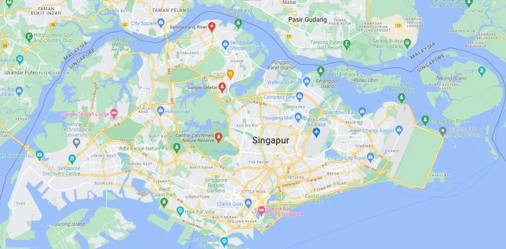 Mapa de singapur