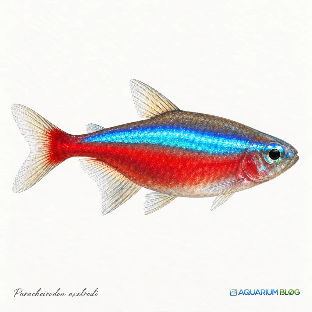 Paracheirodon Axelrodi. Tetra Cardenal. Ejemplar Hembra