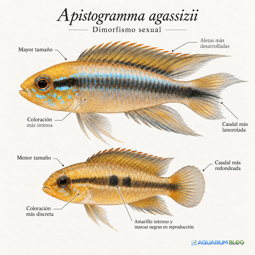 Dimorfismo sexual Apistogramma agassizii